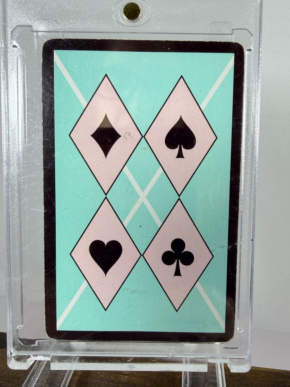 7034: Tiffany & Co. 7 of Clubs Playing Card Acrylic Display